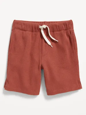 Functional Drawstring Waffle-Knit Shorts for Toddler Boys