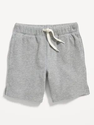 Functional Drawstring Thermal-Knit Shorts for Toddler Boys