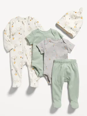 Unisex Soft-Knit 5-Piece Layette Set for Baby