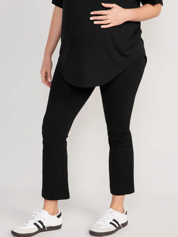 Maternity Roll-Over Wide-Leg Yoga Crops