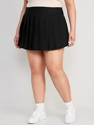 High-Waisted StretchTech Pleated 2-in-1 Skort for Women