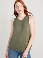 Sleeveless Luxe Slub-Knit T-Shirt