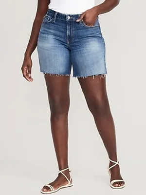 Mid-Rise OG Loose Jean Cut-Off Shorts for Women - 7-inch inseam