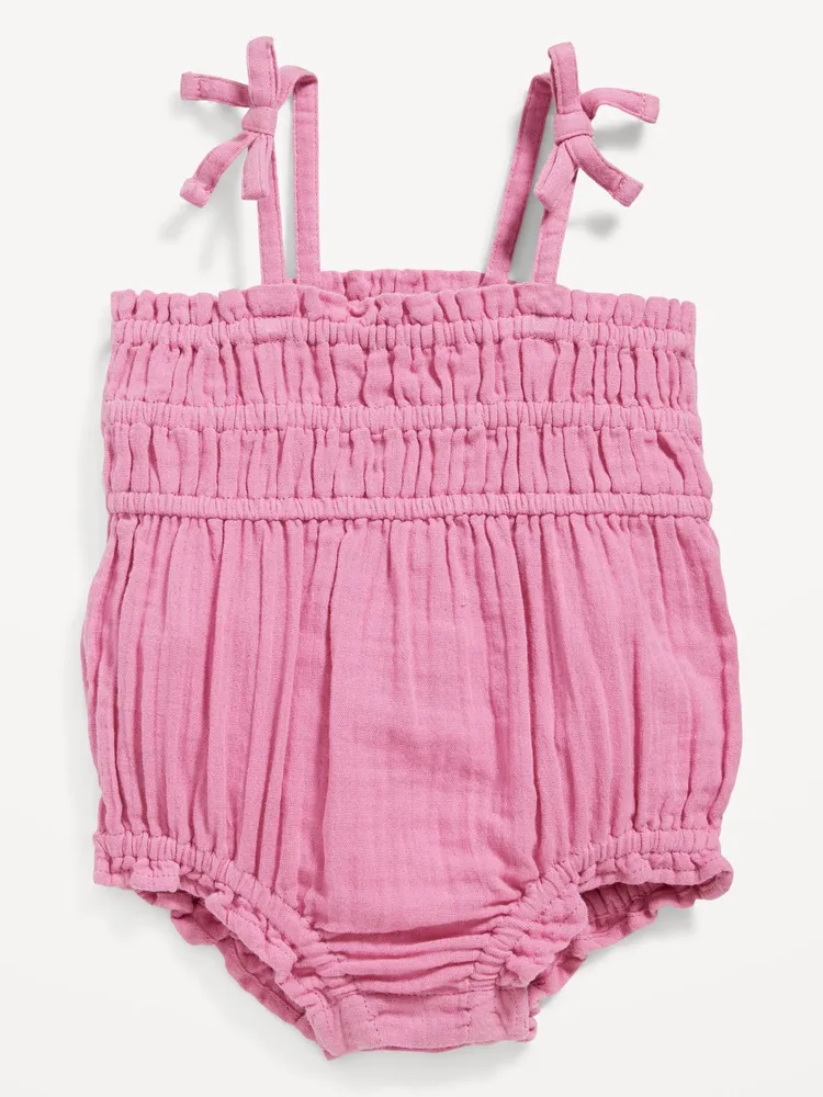 Old Navy Double-Weave Sleeveless Tie-Bow One-Piece Romper for Baby | Plaza  Las Americas