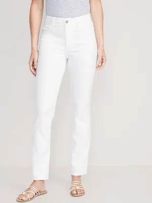 High-Waisted Wow Straight White Jeans for Women