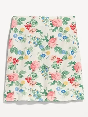 High-Waisted Linen-Blend Mini A-Line Skirt for Women