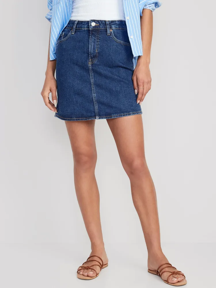 High-Waisted OG Straight Mini Jean Skirt for Women