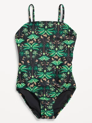 Printed Bandeau One-Piece Swimsuit for Girls