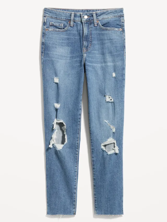 Low Rise Light Wash Ripped Bootcut Jeans