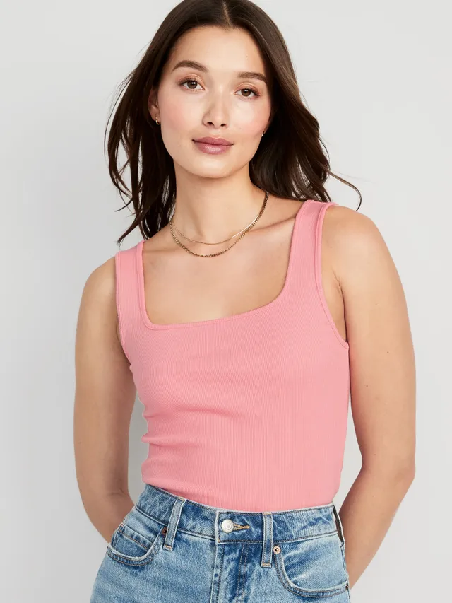 Strappy Rib-Knit Cropped Tank Top for Women