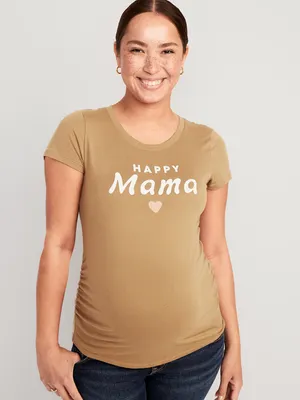 Maternity Graphic Side-Shirred T-Shirt