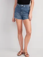 Higher High-Waisted Cut-Off Jean Shorts - 3-inch inseam