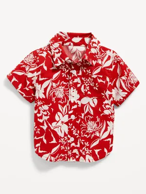 Matching Short-Sleeve Printed Poplin Shirt for Baby