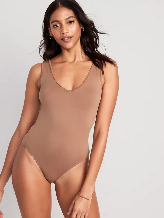 Long-Sleeve Double-Layer Sculpting Bodysuit for Women, Old Navy