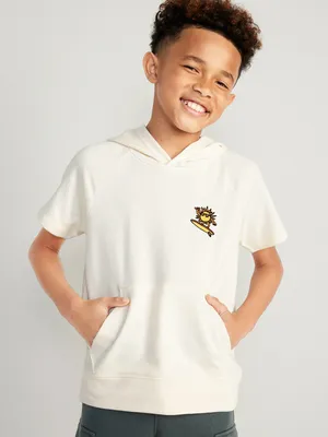 Short-Sleeve Graphic Pullover Hoodie for Boys