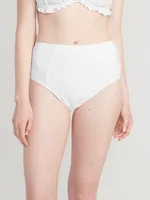 High-Waisted Eyelet Bikini Swim Bottoms