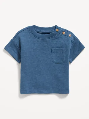 Unisex Drop-Shoulder Pocket T-Shirt for Baby
