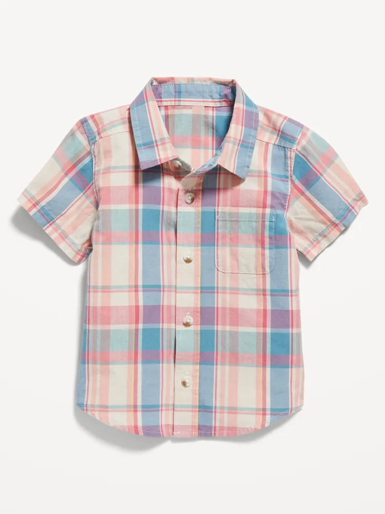 Plaid Poplin Pocket Shirt for Toddler Boys