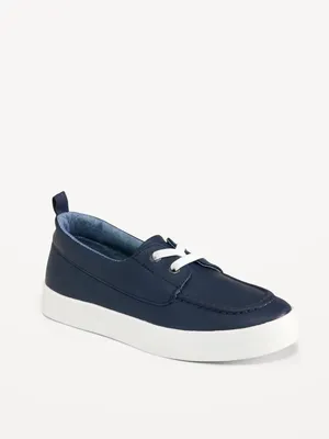 Faux-Leather Elastic-Lace Sneakers for Boys