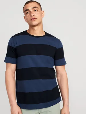 Soft-Washed Rugby-Stripe T-Shirt for Men