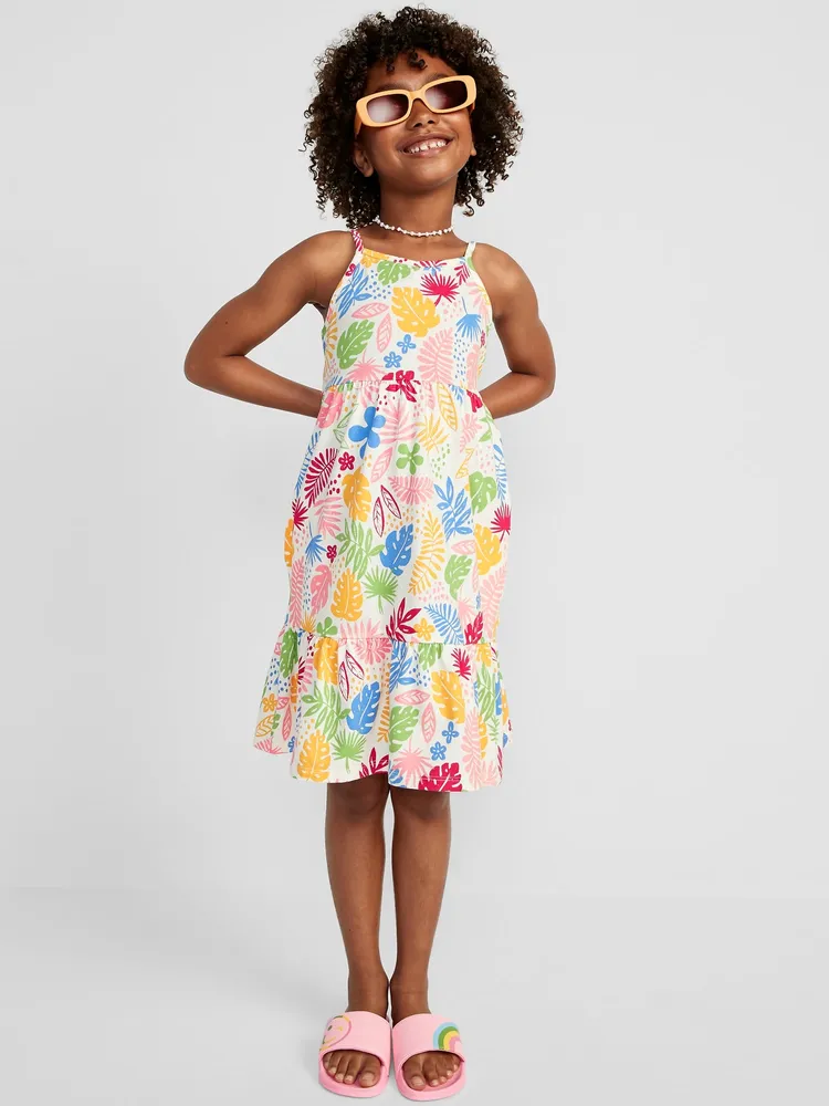 Printed Jersey-Knit Swing Dress for Girls