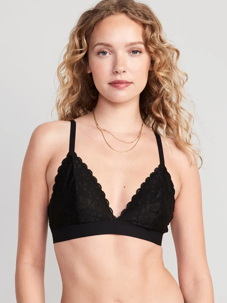 Old Navy V-Neck Lace Triangle Bralette Top for Women