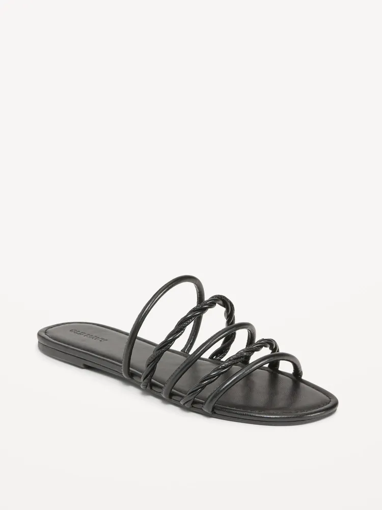 Faux-Leather Tubular-Twist Sandals for Women