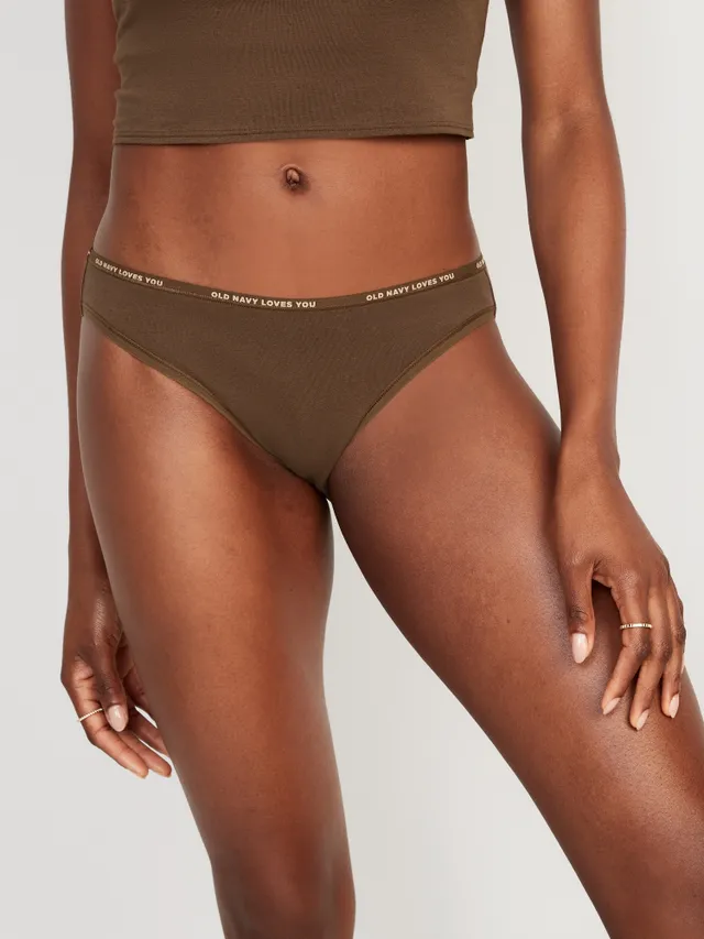 High-Waisted French-Cut Rib-Knit Bikini Underwear