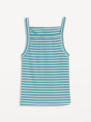 Gender-Neutral Rib-Knit Striped Tank Top for Adults