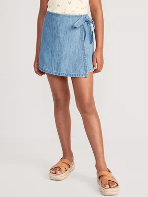 Chambray Wrap-Front Skort for Girls