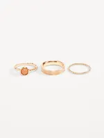 Gold-Plated Ring 3-Pack for Women