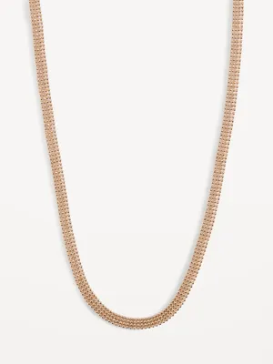 Gold-Plated Beaded Chain Choker Necklace for Women
