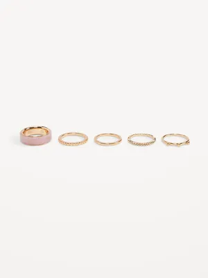 Gold-Tone Ring 5-Pack for Women