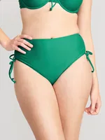 High-Waisted Tie-Cinched Bikini Swim Bottoms