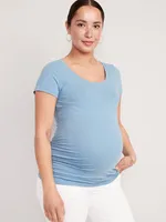 Maternity EveryWear lub-Knit coop-Neck T-hirt