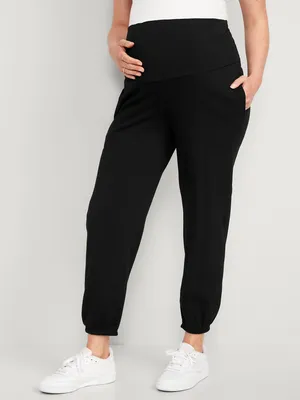 Maternity Rollover-Waist Jogger Sweatpants