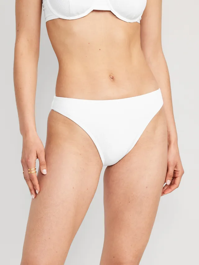 High-Waisted French-Cut Rib-Knit Bikini Underwear