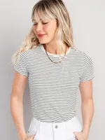 Striped Slim-Fit Crop T-Shirt