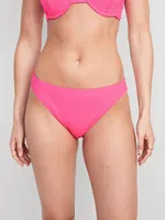 High-Waisted French-Cut Ribbed Bikini Swim Bottoms