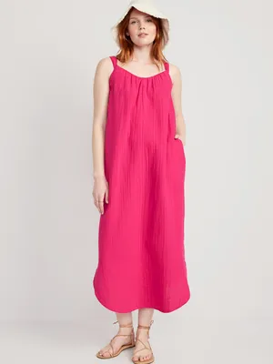 Sleeveless Shirred Maxi Dress for Women