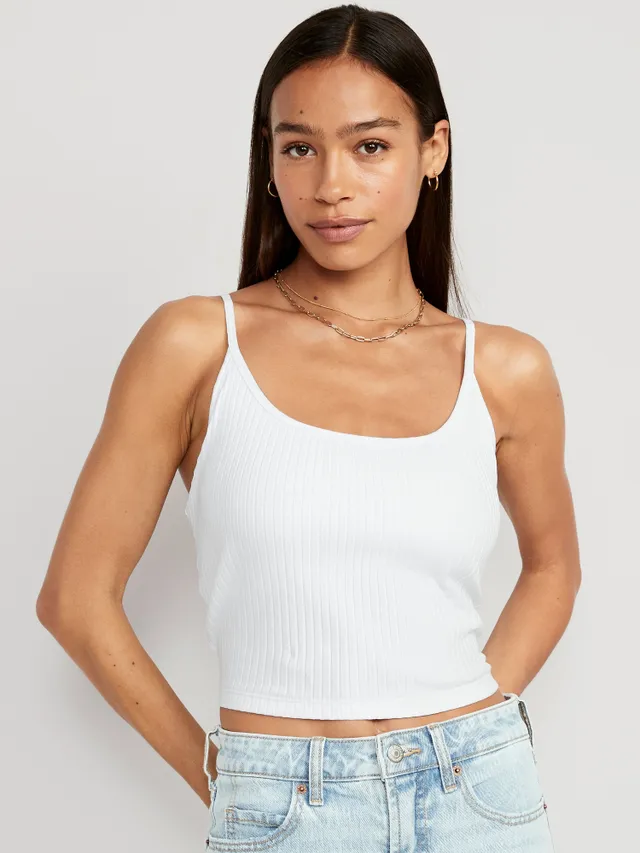 Old Navy Strappy Rib-Knit Cropped Tank Top for Women