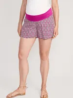 Maternity Rollover-Panel Playa Shorts -- 4-inch inseam