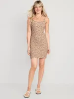 Fitted Rib-Knit Mini Dress