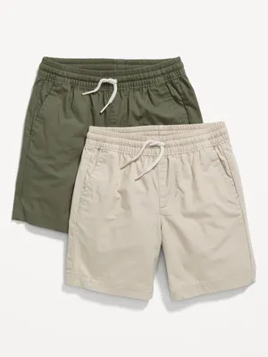 Functional-Drawstring Poplin Shorts 2-Pack for Toddler Boys