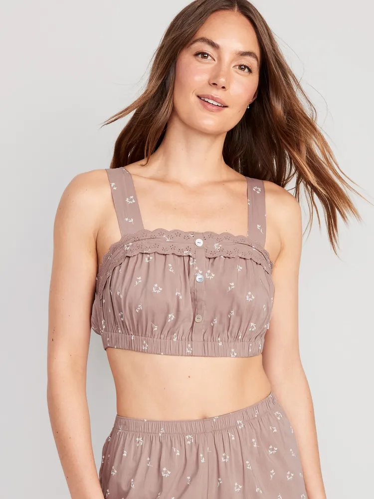 Old Navy Sleeveless Button-Front Bralette Pajama Top for Women