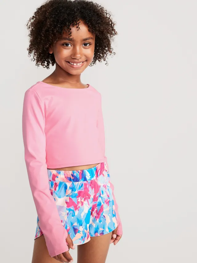 Old Navy - PowerSoft Cropped Twist-Back Performance Top for Girls green