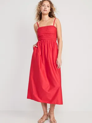 Fit & Flare Smocked Maxi Cami Dress for Women