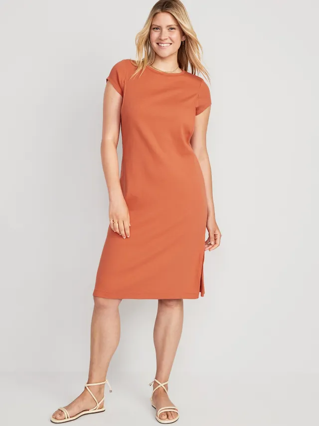 Maternity Square-Neck Rib-Knit Midi Dress - Yahoo Shopping