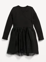 Fit & Flare Wrap-Front Tutu Dress for Toddler Girls