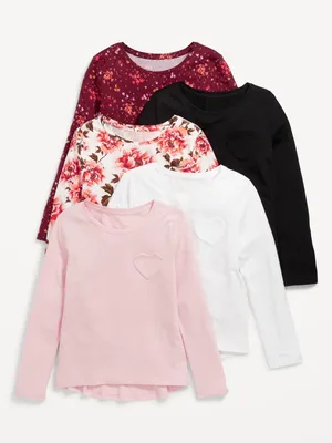 Softest Long-Sleeve T-Shirt Variety 5-Pack for Girls